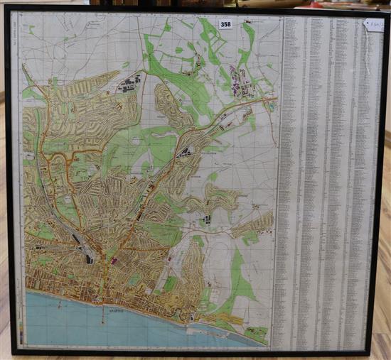 A Russian Cold War period map of Brighton and 2 reproductions